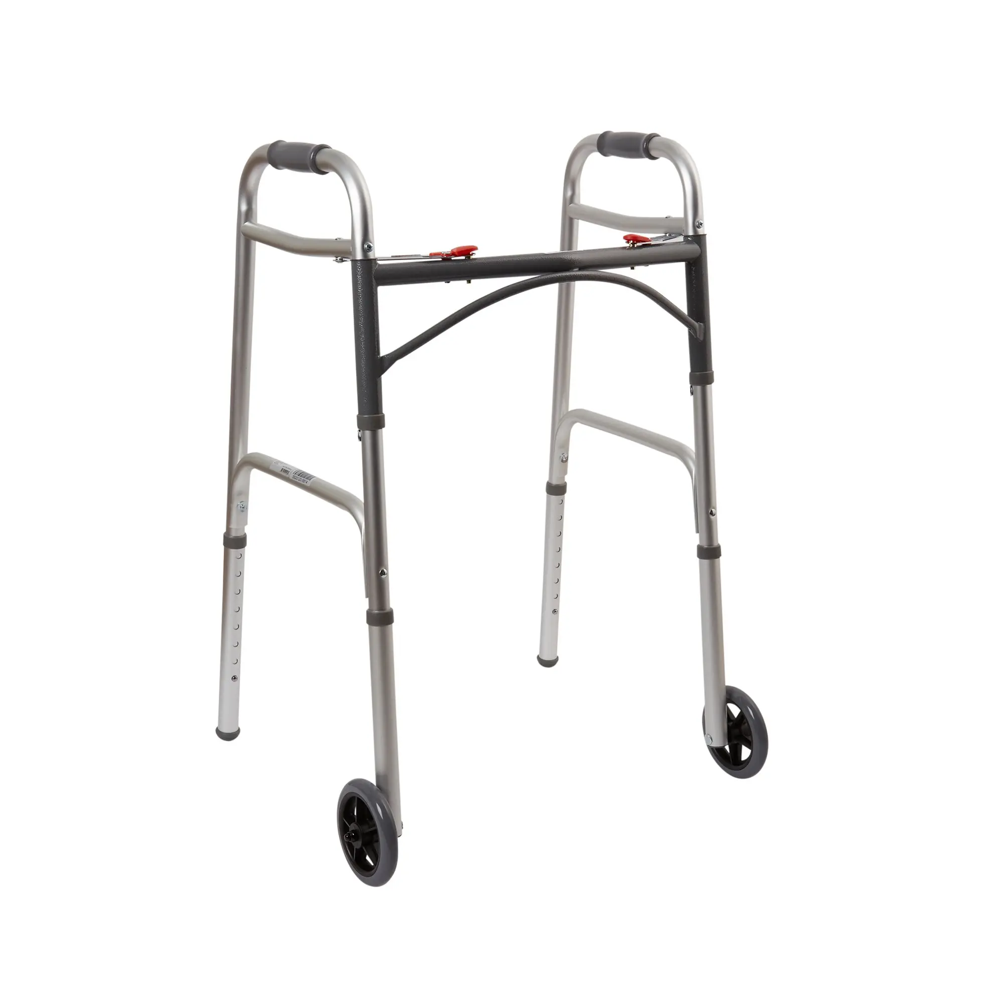 Folding Walker with Wheels, 32 - 39 in Height