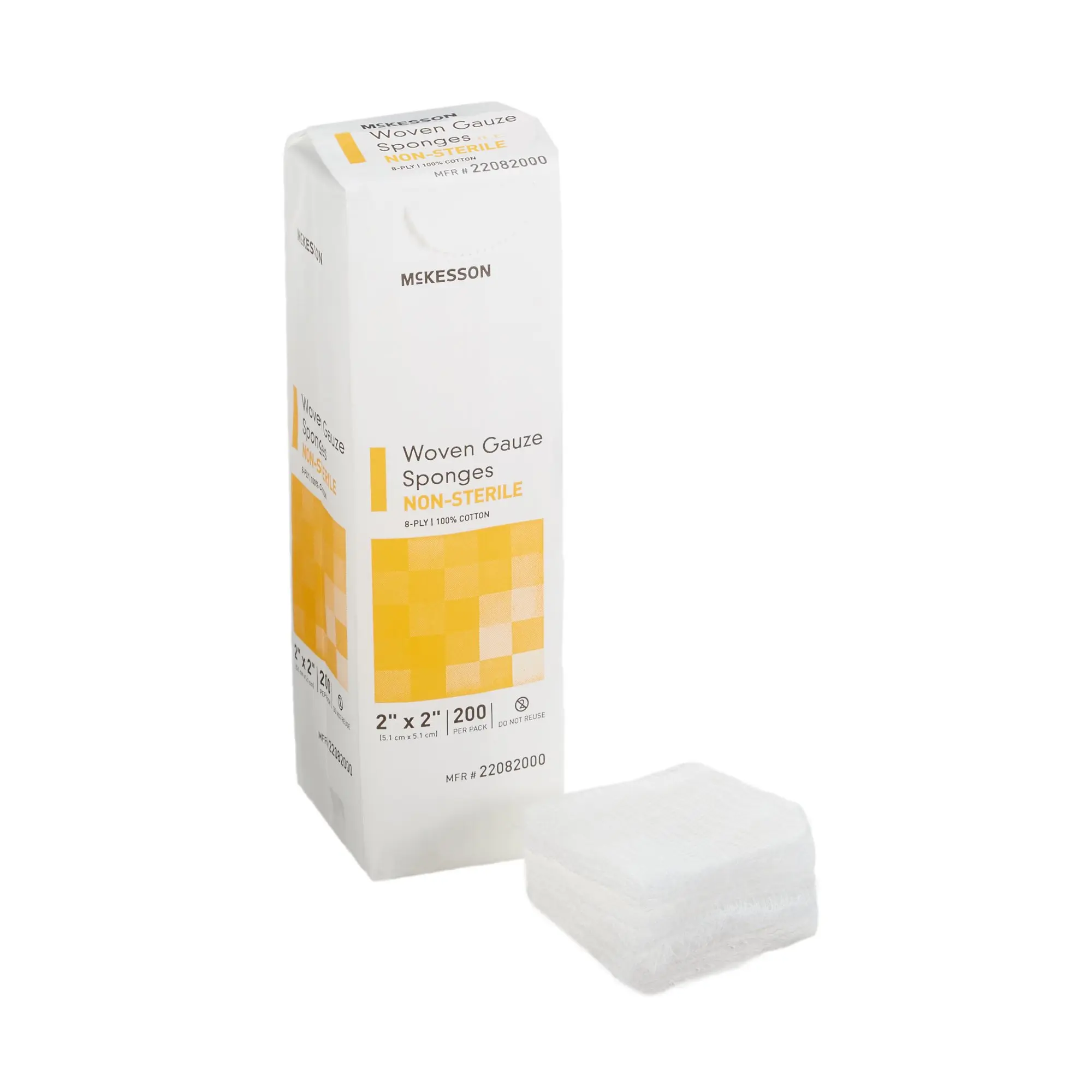 Woven Gauze Sponges 2 x 2 in, 200/pk, 8-ply
