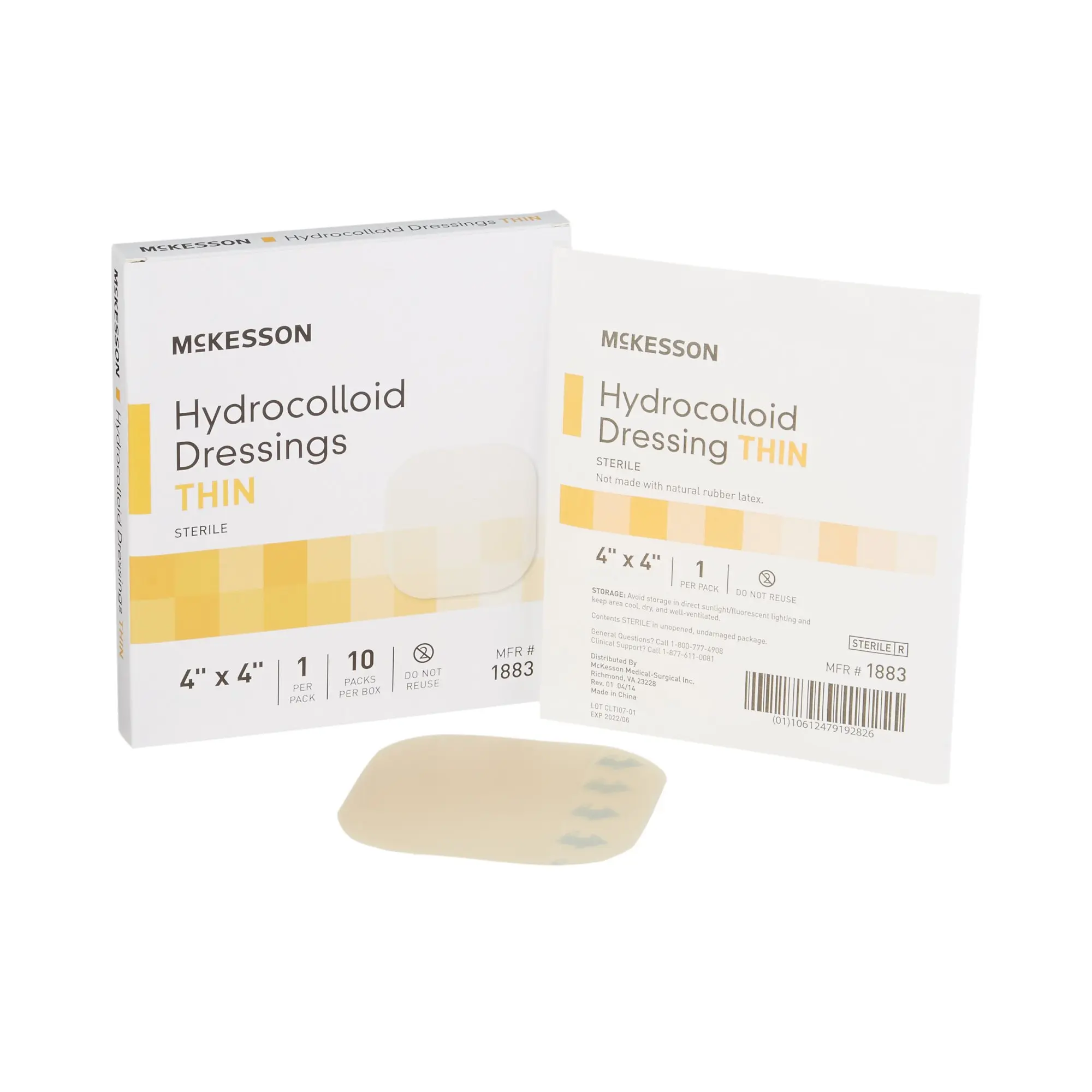 Hydrocolloid Dressings Thin, Sterile 4" x 4" 10pk/box