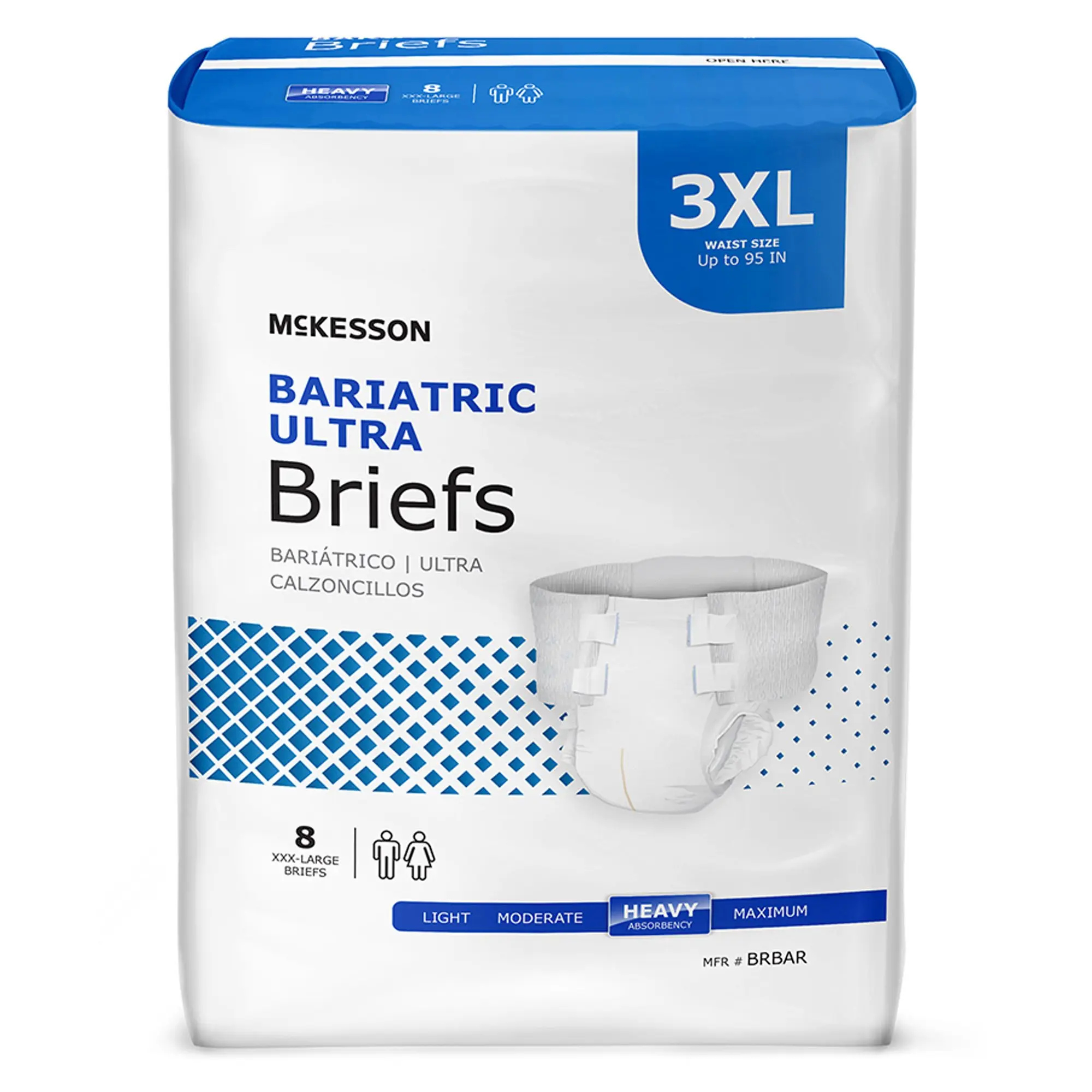 Incontinence Brief Ultra Bariatric Adult 3X-Large Unisex Disposable Heavy Absorbency