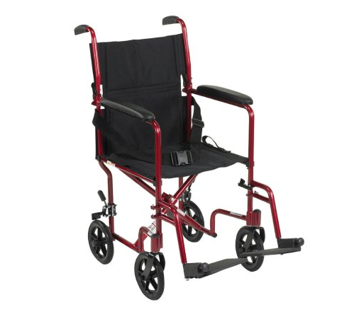 19" Lightweight Transport Chair, Red